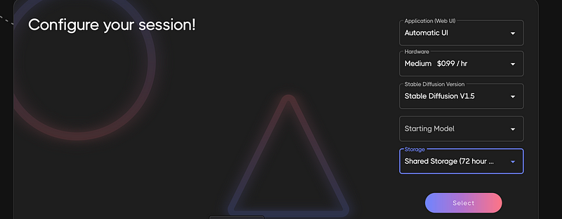 Predefined sessions for quick setup on Rundiffusion.