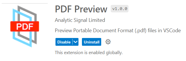 PDF Preview extension in the marketplace