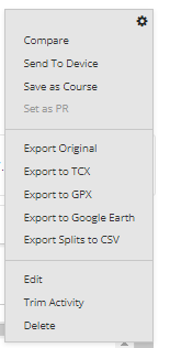 Exported .gpx file from Garmin