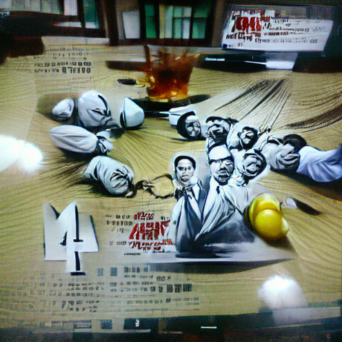 AI-generated painting of 12 Angry Men