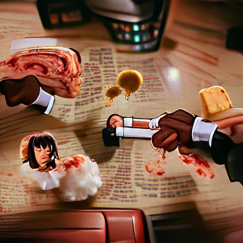 AI-generated painting of Pulp Fiction