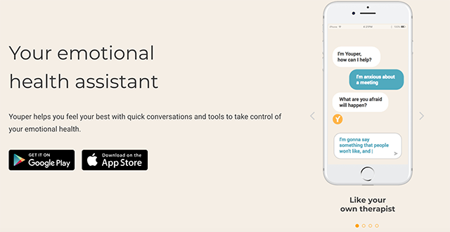 Youper - A chatbot designed for emotional health improvement