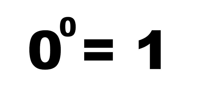 Mathematical representation of zero exponentiation