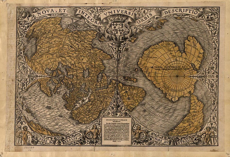 Historical depiction of Antarctica