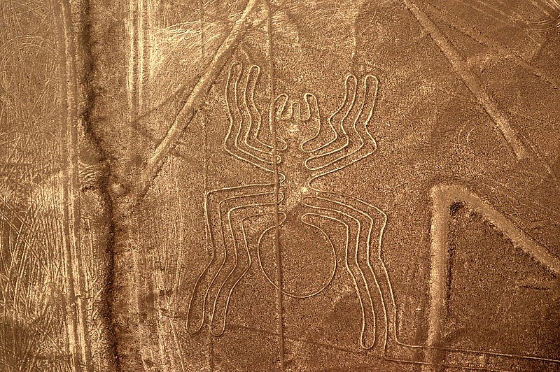 Aerial view of Nazca geoglyphs