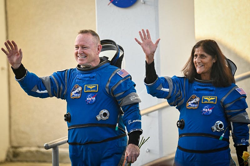 NASA astronauts aboard the ISS, awaiting return.