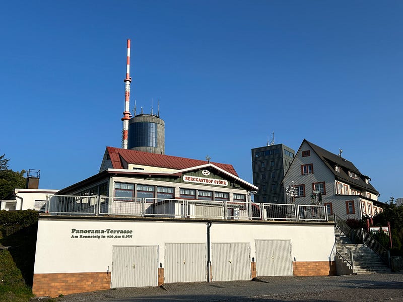 A peaceful view of Inselsberg with a radio mast.