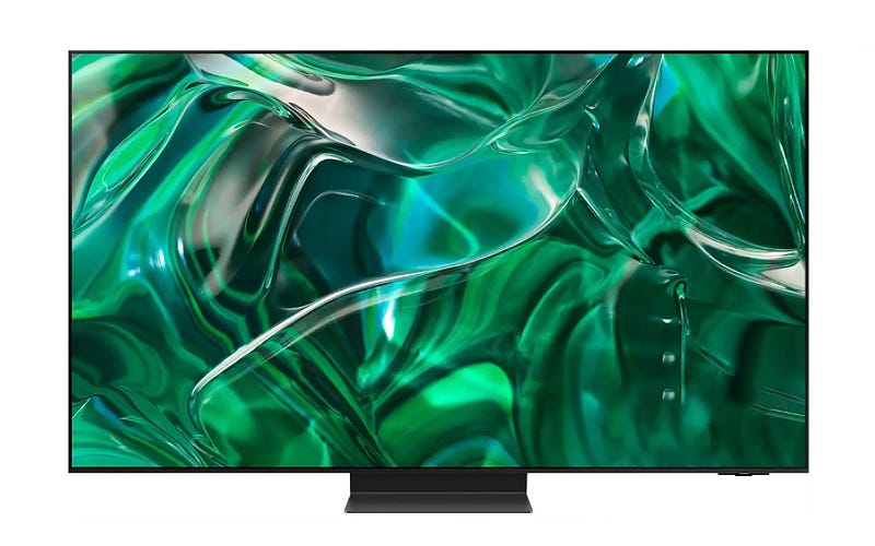 Samsung's S95C QD-OLED TV showcasing superior brightness.