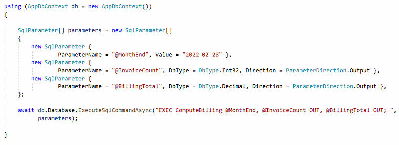 Passing SQL Parameters to Stored Procedure