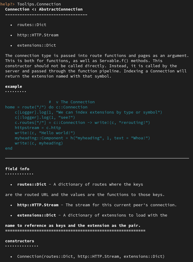 Documentation consistency in Julia programming