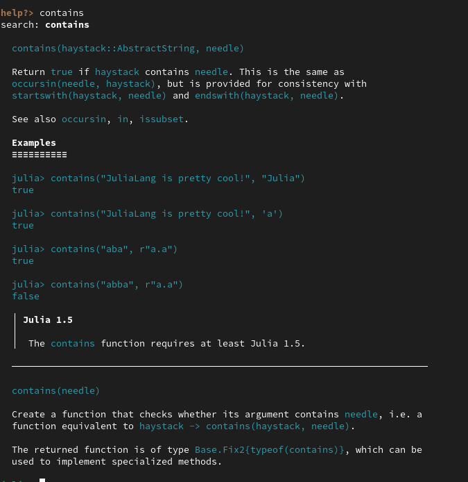 Standard format for documentation in Julia