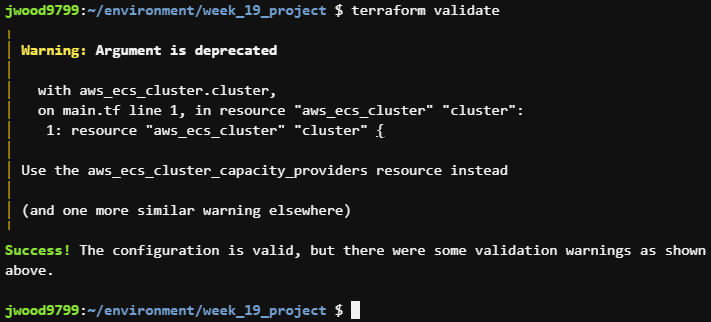 Validating Terraform configuration