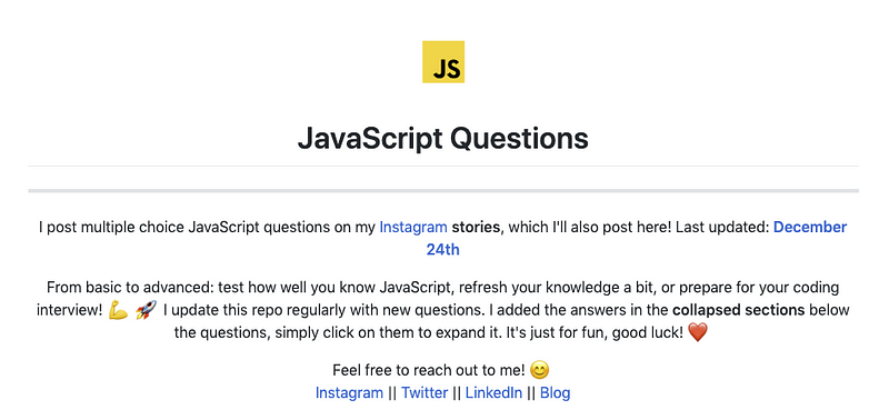 Repository for JavaScript interview preparation