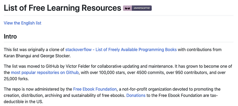 Repository of free educational resources for developers