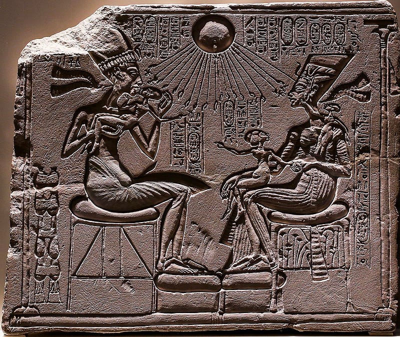 Relief of Akhenaten and Nefertiti with their daughters