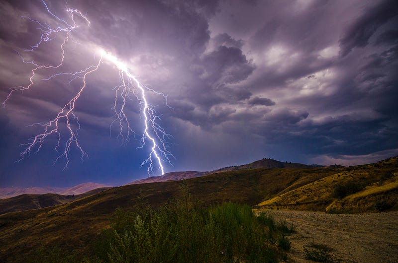 Thunderstorm clouds indicating lightning activity