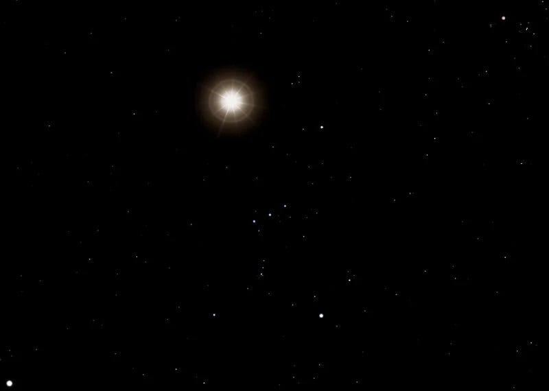 Visualization of Betelgeuse as a supernova in the night sky