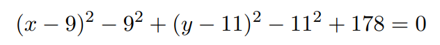 Circle equation manipulation