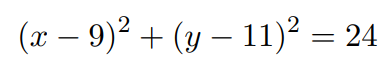 Completed square form of circle equation