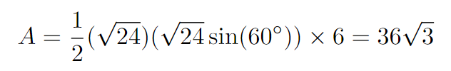 Area calculation of hexagon